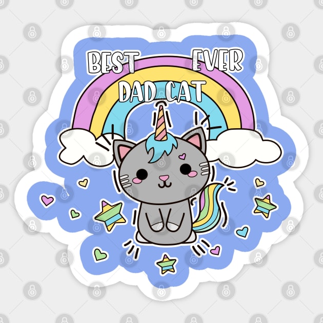 best dad cat ever unicorn cat Sticker by yassinnox